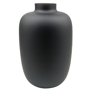 VASO DE VIDRO PRETO LISO