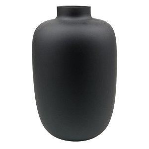 VASO DE VIDRO PRETO LISO
