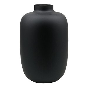 VASO DE VIDRO PRETO LISO