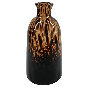 VASO DE VIDRO MARROM E PRETO