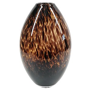 VASO DE VIDRO MARROM E PRETO
