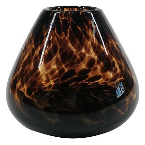 VASO DE VIDRO MARROM E PRETO