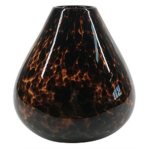 VASO DE VIDRO MARROM E PRETO