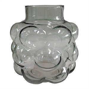 VASO DECORATIVO EM VIDRO - VERDE - 20X20X21CM