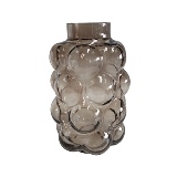 VASO DECORATIVO EM VIDRO - MARROM - 17X17X26CM