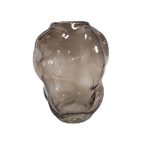 VASO DECORATIVO EM VIDRO - MARROM - 15,5X15,5X20CM