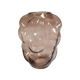 VASO DECORATIVO EM VIDRO - MARROM - 15,5X15,5X20CM