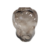 VASO DECORATIVO EM VIDRO - MARROM 19,5X19,5X25CM