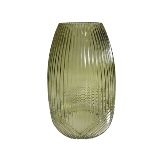 VASO DECORATIVO EM VIDRO - VERDE MUSGO - 19X19X30CM