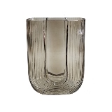 VASO DECORATIVO EM VIDRO - MARROM - 18X7,5X24CM