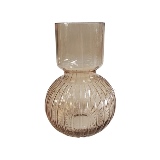 VASO DECORATIVO EM VIDRO - BRONZE - 18X18X26CM