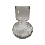 VASO DECORATIVO EM VIDRO - FUME - 18X18X26CM