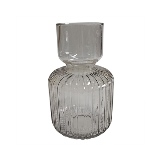 VASO DECORATIVO EM VIDRO - FUME - 14X14X23,5CM