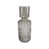VASO DECORATIVO EM VIDRO - FUME - 12X12X30CM