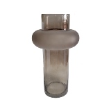 VASO DECORATIVO EM VIDRO - MARROM - 20X20X35CM