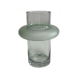 VASO DECORATIVO EM VIDRO - VERDE - 15,5X15,5X20CM