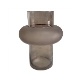 VASO DECORATIVO EM VIDRO - MARROM - 20X20X25CM