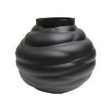 VASO DECORATIVO EM VIDRO - PRETO FOSCO - 26,5X26,5X23CM