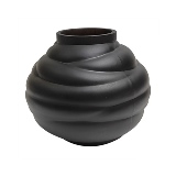 VASO DECORATIVO EM VIDRO - PRETO FOSCO - 18X18X15CM