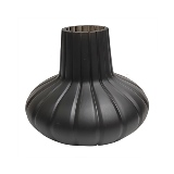 VASO DECORATIVO EM VIDRO - PRETO FOSCO - 20X20X18CM