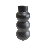 VASO DECORATIVO EM VIDRO - PRETO FOSCO - 16X16X35CM