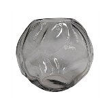 VASO DECORATIVO EM VIDRO - FUME - 20X20X18CM