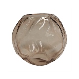 VASO DECORATIVO EM VIDRO - ROSE - 20X20X18CM