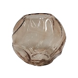 VASO DECORATIVO EM VIDRO - ROSE - 16,5X16,5X15CM