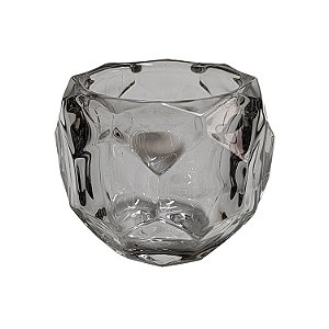 PECA DECORATIVA EM VIDRO - CASTICAL - FUME - 8X8X6,5CM