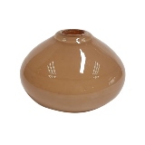 VASO DECORATIVO EM VIDRO - MARROM - 14X14X9CM