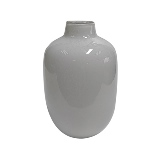 VASO DECORATIVO EM VIDRO - BRANCO - 15X15X25CM