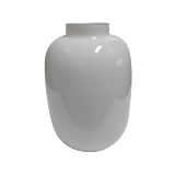 VASO DECORATIVO EM VIDRO - BRANCO - 24X24X38CM