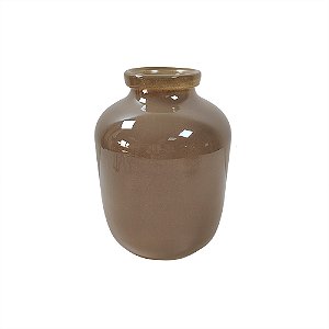 VASO DECORATIVO EM VIDRO MARROM
