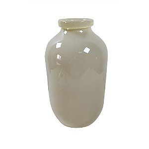 VASO DECORATIVO EM VIDRO BEGE CLARO