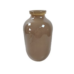 VASO DECORATIVO EM VIDRO MARROM