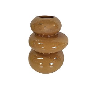 VASO DECORATIVO EM VIDRO MARROM