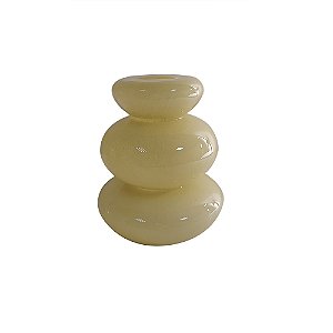 VASO DECORATIVO EM VIDRO BEGE