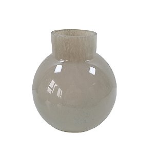 VASO DECORATIVO EM VIDRO CINZA