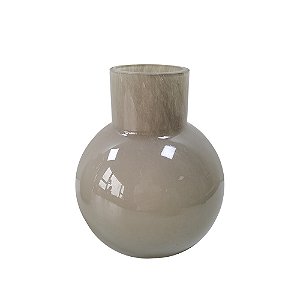 VASO DECORATIVO EM VIDRO CINZA
