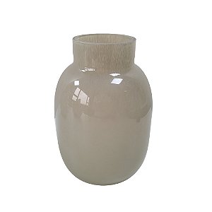 VASO DECORATIVO EM VIDRO CINZA