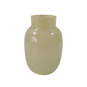 VASO DECORATIVO EM VIDRO BEGE