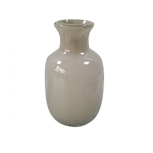VASO DECORATIVO EM VIDRO CINZA