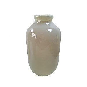 VASO DECORATIVO EM VIDRO CINZA