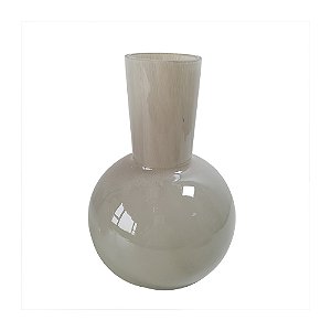 VASO DECORATIVO EM VIDRO CINZA