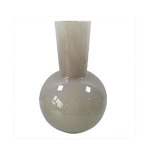 VASO DECORATIVO EM VIDRO CINZA
