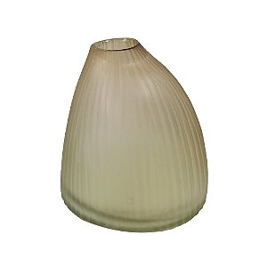 VASO DECORATICO EM VIDRO CINZA FOSCO