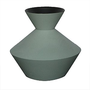 VASO DECORATIVO EM CERAMICA - CINZA - 20X20X19CM