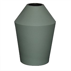VASO DECORATIVO EM CERAMICA - CINZA - 13X13X19CM