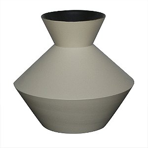 VASO DECORATIVO EM CERAMICA - COR CREME - 20X20X19CM