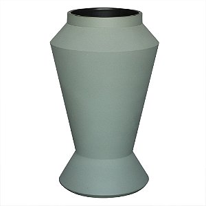VASO DECORATIVO EM CERAMICA - CINZA - 18X18X31CM